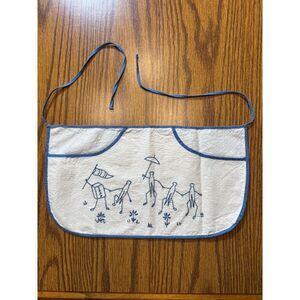 vintage embroidered cotton clothes pin apron